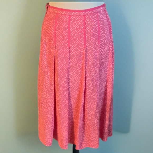 Pendleton 100% SILK hot pink & white TINY polka dot w pink grosgrain trim Sz 6 - Picture 4 of 13